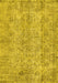 Machine Washable Abstract Yellow Contemporary Rug, wshcon457yw