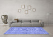 Machine Washable Abstract Blue Contemporary Rug in a Living Room, wshcon457blu