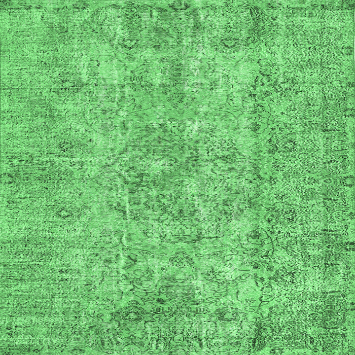 Square Abstract Emerald Green Contemporary Rug, con457emgrn