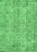 Machine Washable Abstract Emerald Green Contemporary Area Rugs, wshcon457emgrn