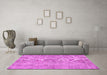 Machine Washable Abstract Pink Contemporary Rug in a Living Room, wshcon457pnk