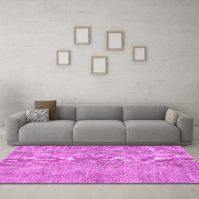 Machine Washable Abstract Pink Contemporary Rug in a Living Room, wshcon457pnk