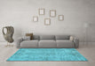 Machine Washable Abstract Light Blue Contemporary Rug in a Living Room, wshcon457lblu