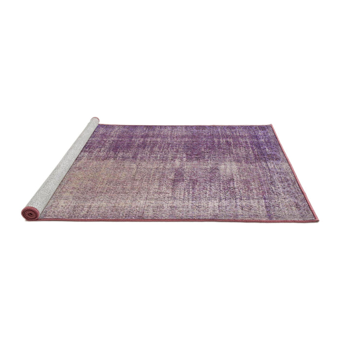 Serging Thickness of Machine Washable Contemporary French Lilac Purple Rug, wshcon458