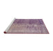 Serging Thickness of Machine Washable Contemporary French Lilac Purple Rug, wshcon458
