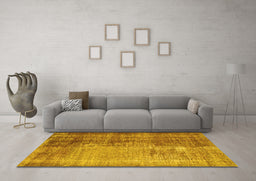 Machine Washable Persian Yellow Bohemian Rug in a Living Room, wshcon458yw