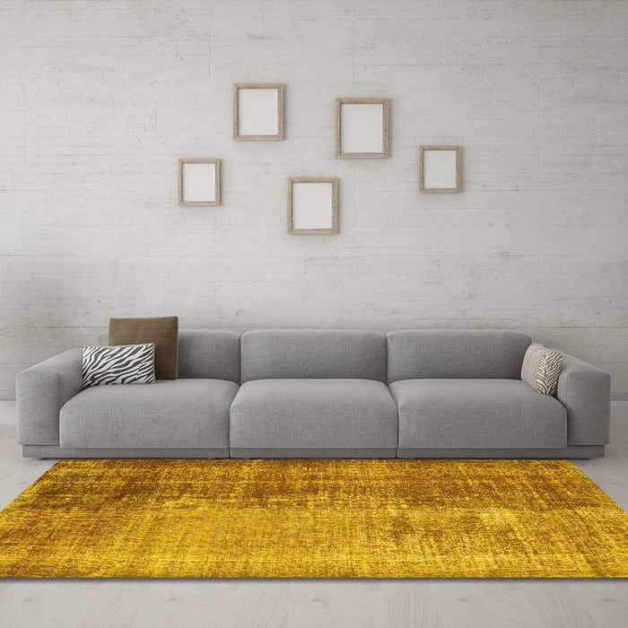 Machine Washable Persian Yellow Bohemian Rug in a Living Room, wshcon458yw