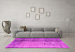 Machine Washable Persian Pink Bohemian Rug in a Living Room, wshcon458pnk