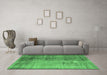 Machine Washable Persian Emerald Green Bohemian Area Rugs in a Living Room,, wshcon458emgrn