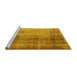 Sideview of Machine Washable Persian Yellow Bohemian Rug, wshcon458yw