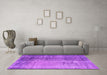 Machine Washable Persian Purple Bohemian Area Rugs in a Living Room, wshcon458pur