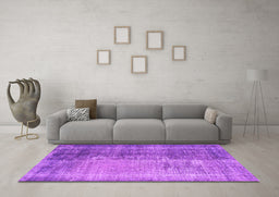 Machine Washable Persian Purple Bohemian Area Rugs in a Living Room, wshcon458pur