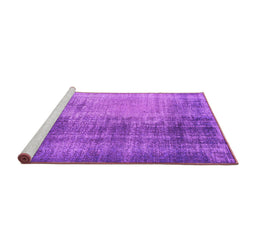 Sideview of Machine Washable Persian Purple Bohemian Area Rugs, wshcon458pur