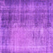 Square Machine Washable Persian Purple Bohemian Area Rugs, wshcon458pur