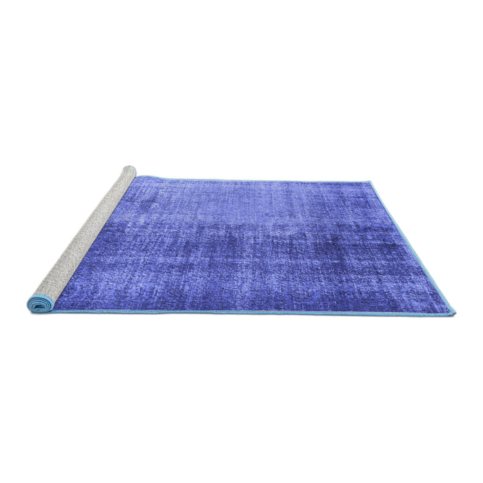 Sideview of Machine Washable Persian Blue Bohemian Rug, wshcon458blu
