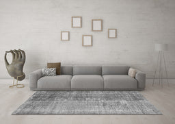 Machine Washable Persian Gray Bohemian Rug in a Living Room,, wshcon458gry