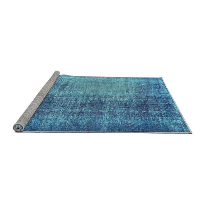Sideview of Machine Washable Persian Light Blue Bohemian Rug, wshcon458lblu
