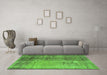 Machine Washable Persian Green Bohemian Area Rugs in a Living Room,, wshcon458grn