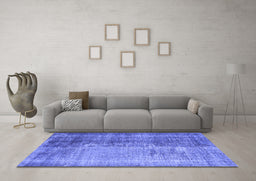 Machine Washable Persian Blue Bohemian Rug in a Living Room, wshcon458blu