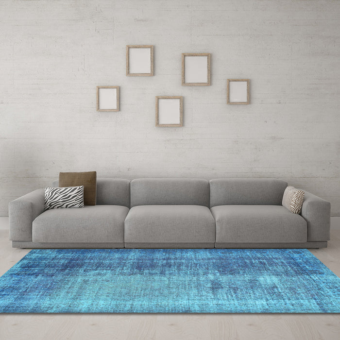 Machine Washable Persian Light Blue Bohemian Rug in a Living Room, wshcon458lblu