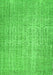 Serging Thickness of Machine Washable Abstract Green Contemporary Area Rugs, wshcon459grn