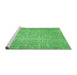 Sideview of Machine Washable Abstract Emerald Green Contemporary Area Rugs, wshcon459emgrn