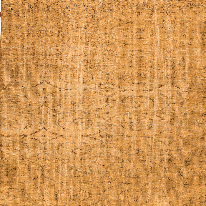 Round Machine Washable Abstract Orange Contemporary Area Rugs, wshcon459org