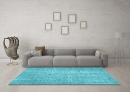 Machine Washable Abstract Light Blue Contemporary Rug in a Living Room, wshcon459lblu