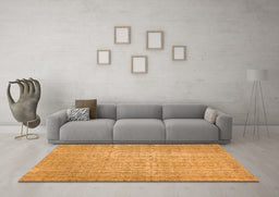 Machine Washable Abstract Orange Contemporary Area Rugs in a Living Room, wshcon459org