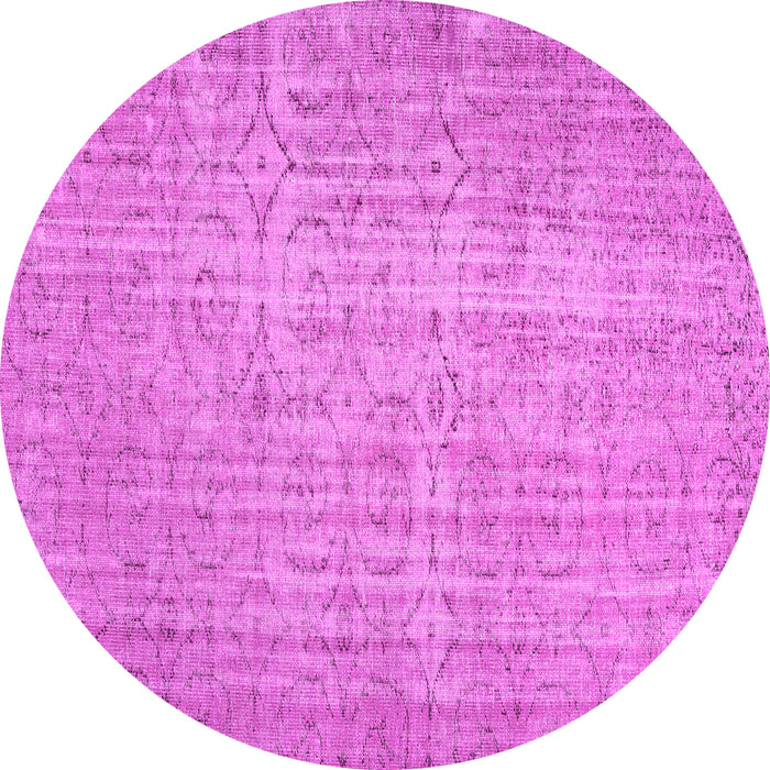 Round Machine Washable Abstract Pink Contemporary Rug, wshcon459pnk