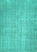 Machine Washable Abstract Turquoise Contemporary Area Rugs, wshcon459turq