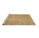 Sideview of Machine Washable Abstract Brown Contemporary Rug, wshcon459brn