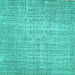 Square Machine Washable Abstract Turquoise Contemporary Area Rugs, wshcon459turq