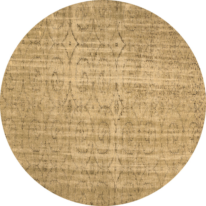 Round Abstract Brown Contemporary Rug, con459brn