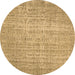 Round Abstract Brown Contemporary Rug, con459brn