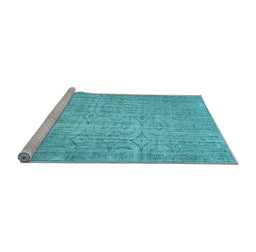 Sideview of Machine Washable Abstract Light Blue Contemporary Rug, wshcon459lblu