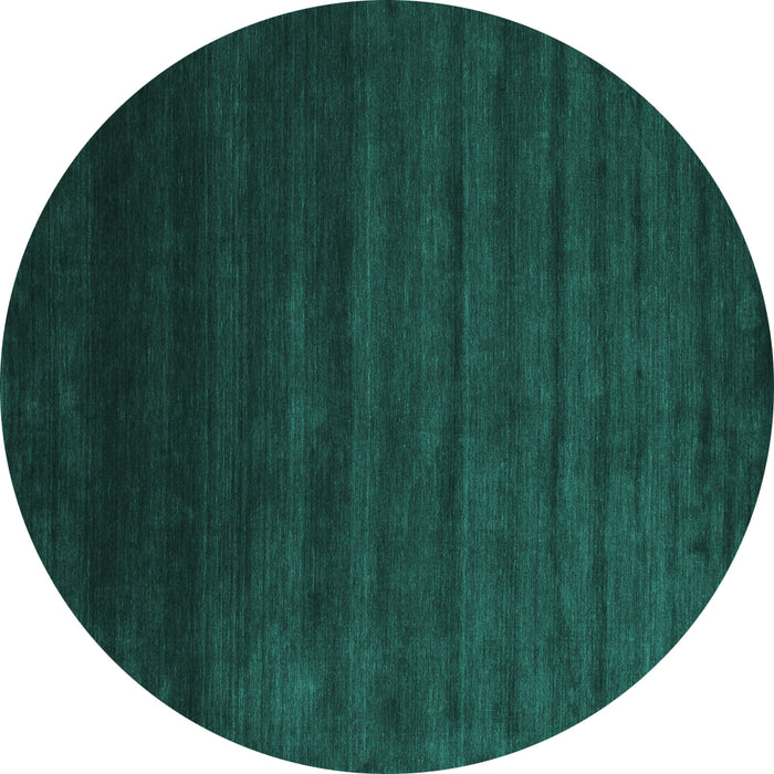 Round Machine Washable Abstract Turquoise Contemporary Area Rugs, wshcon45turq