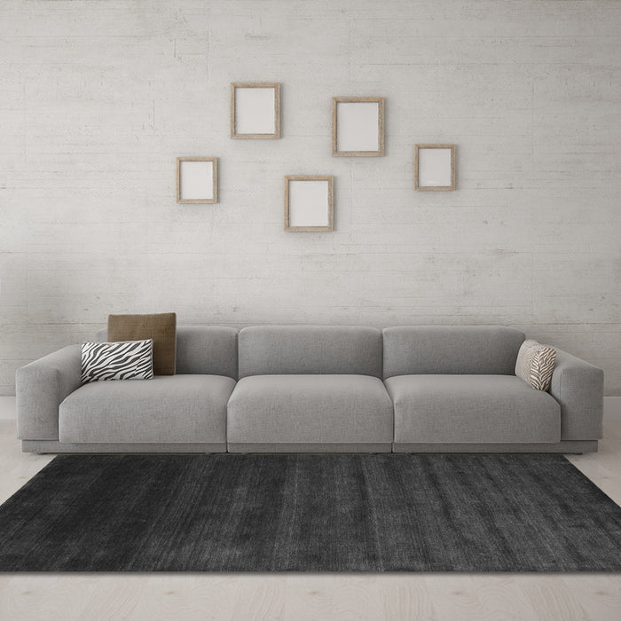 Machine Washable Abstract Gray Contemporary Rug in a Living Room,, wshcon45gry