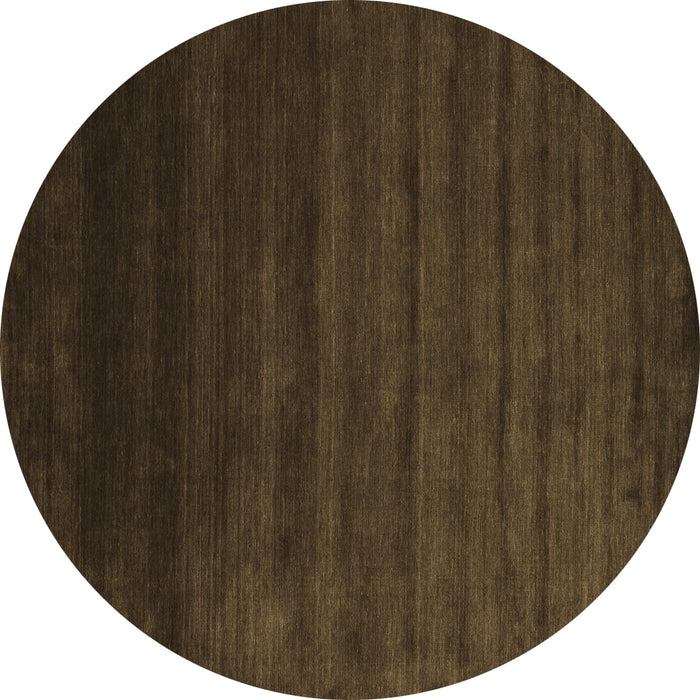 Round Abstract Brown Contemporary Rug, con45brn