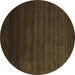 Round Abstract Brown Contemporary Rug, con45brn