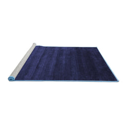 Sideview of Machine Washable Abstract Blue Contemporary Rug, wshcon45blu