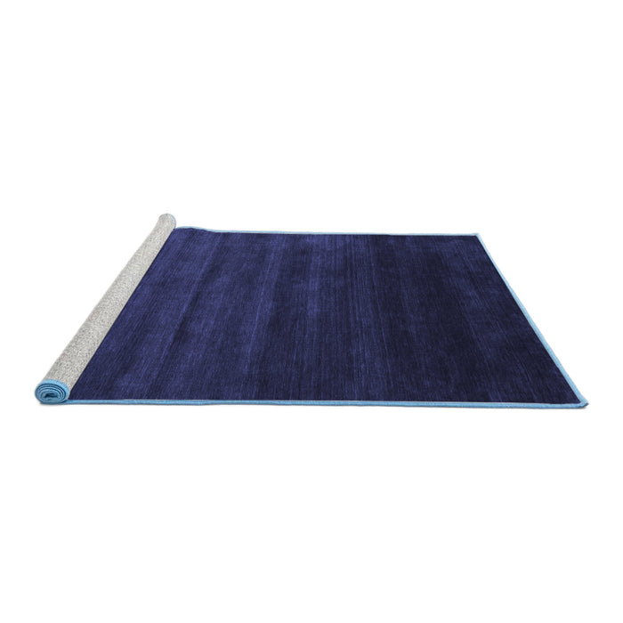 Sideview of Machine Washable Abstract Blue Contemporary Rug, wshcon45blu