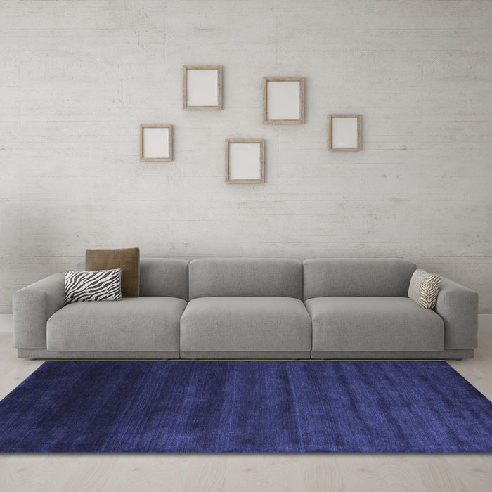 Machine Washable Abstract Blue Contemporary Rug in a Living Room, wshcon45blu