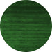 Square Abstract Green Contemporary Rug, con45grn