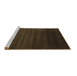 Sideview of Machine Washable Abstract Brown Contemporary Rug, wshcon45brn