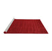 Serging Thickness of Machine Washable Contemporary Red Rug, wshcon46