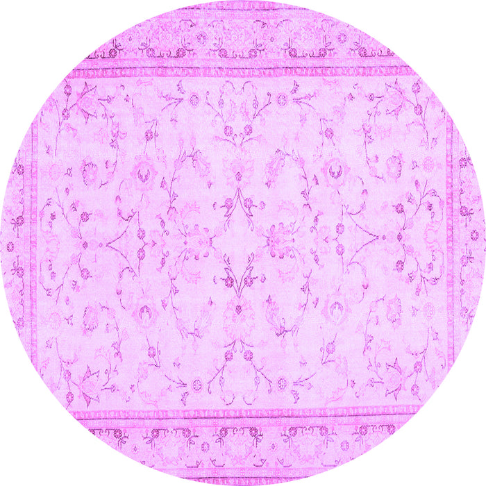 Round Machine Washable Abstract Purple Contemporary Area Rugs, wshcon460pur