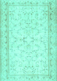 Abstract Turquoise Contemporary Rug, con460turq