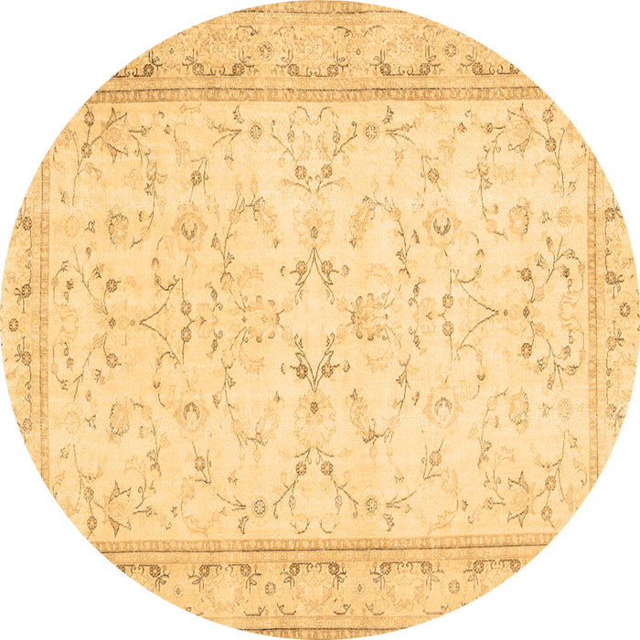 Round Abstract Brown Contemporary Rug, con460brn