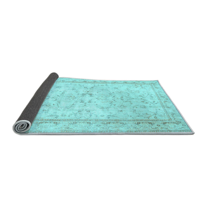Sideview of Abstract Light Blue Contemporary Rug, con460lblu